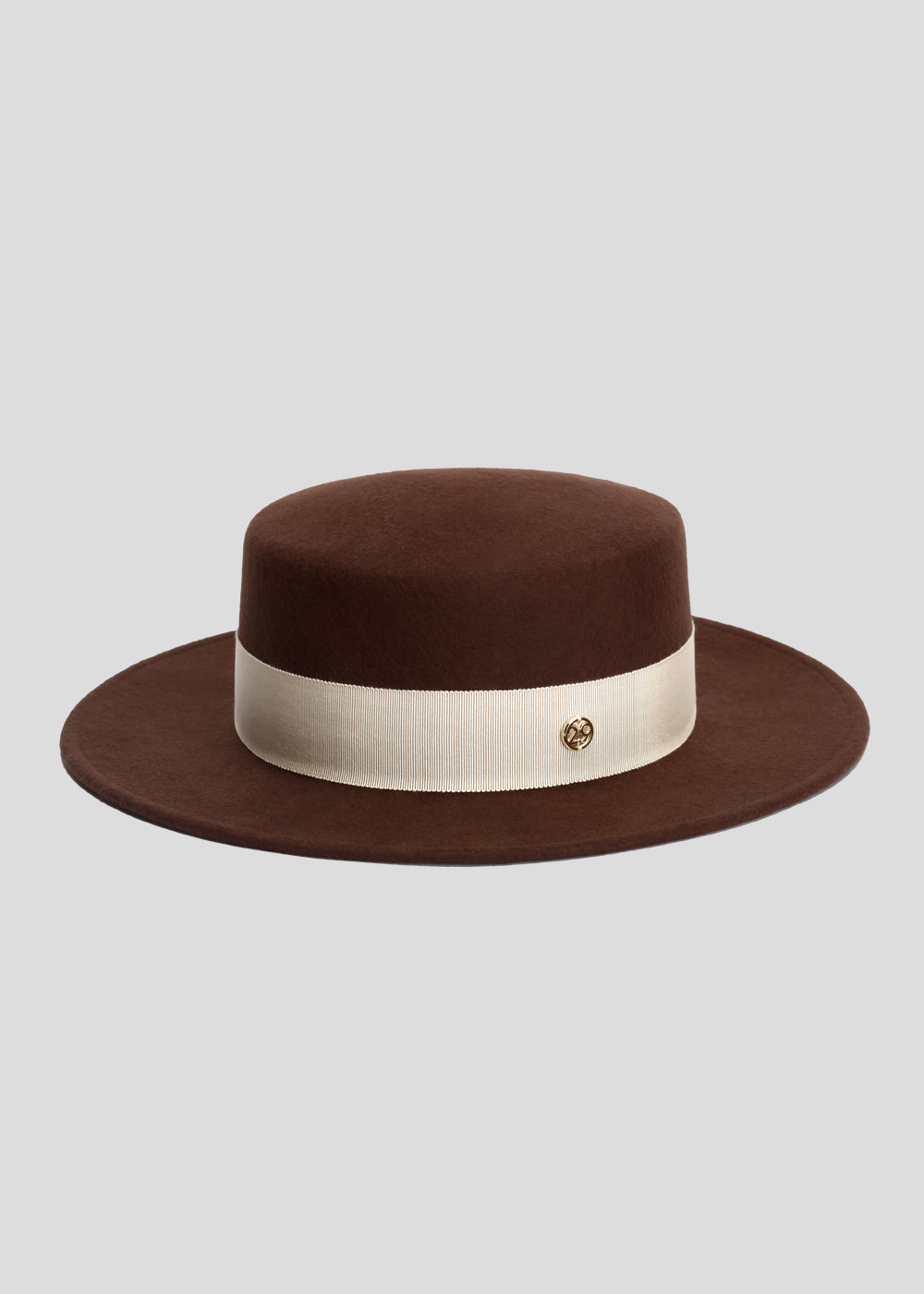 [sold out] classic boater dark brown/ ivory